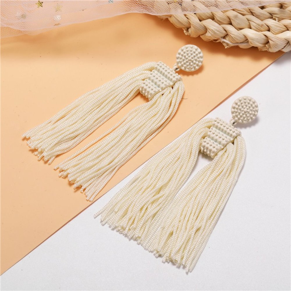 Statement Long Tassel Drop Earring